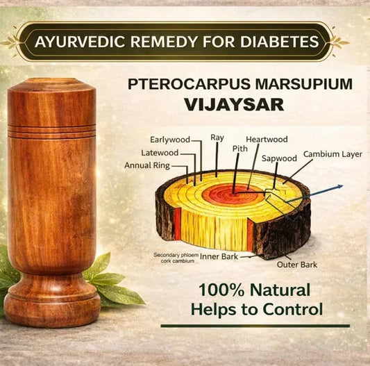 SUGAR Balance Vijaysar Wooden Glass for Diabetes & Blood Sugar